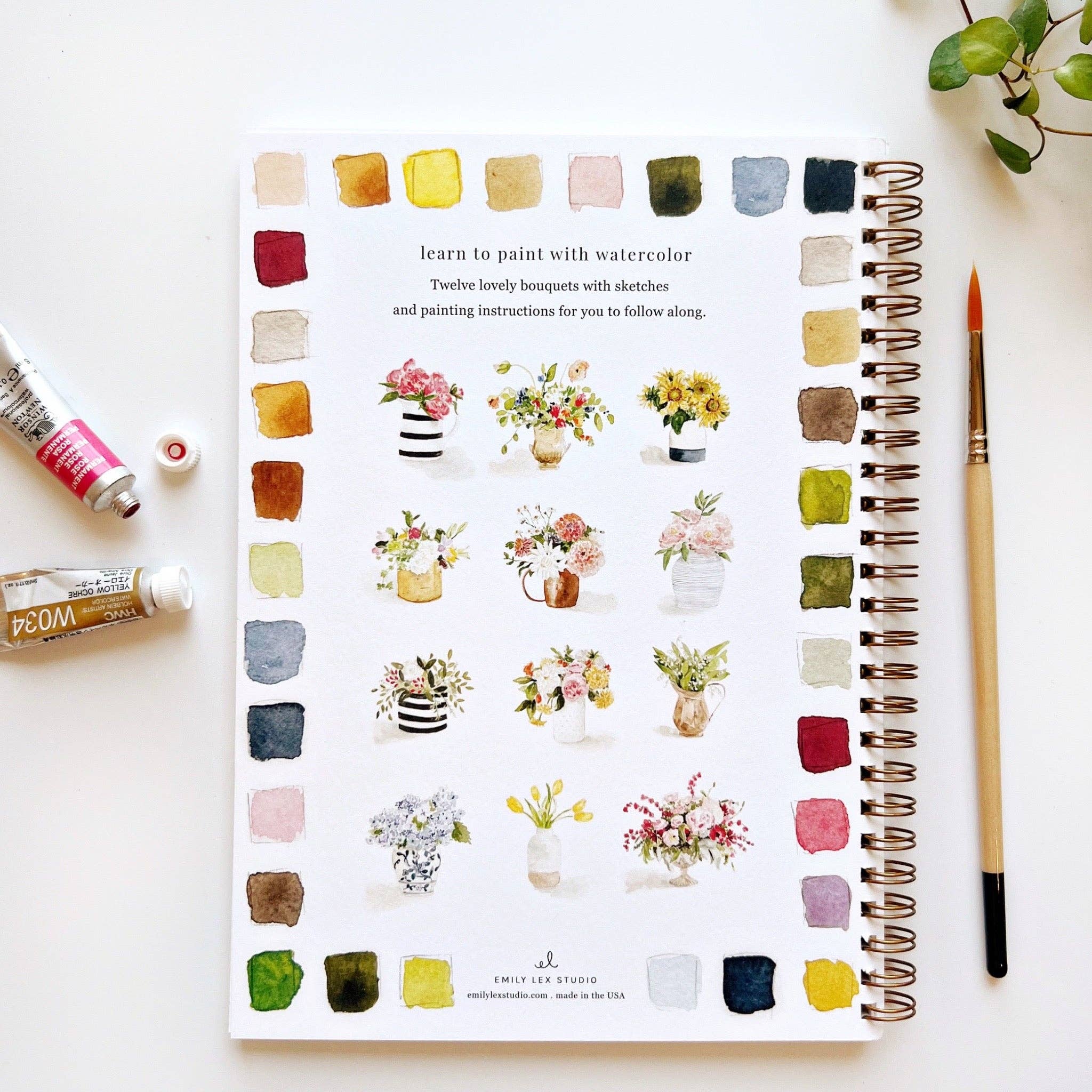 Bouquets watercolor workbook