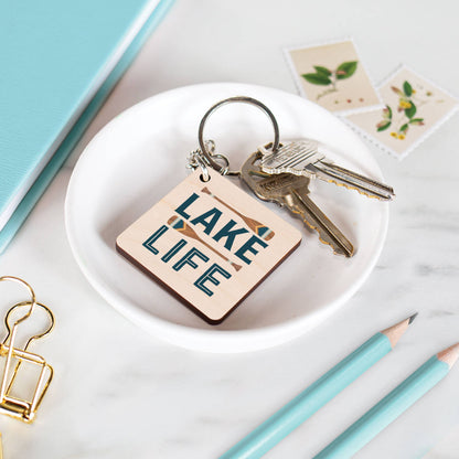 Lake Life Maple Veneer Keychain