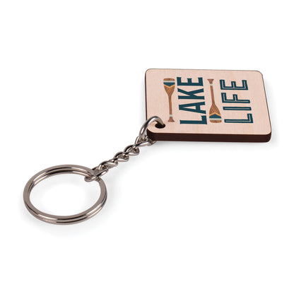 Lake Life Maple Veneer Keychain