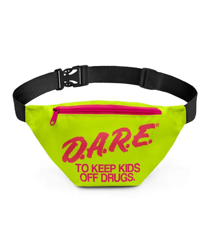 Neon Green DARE Fanny Pack - Retro 90s Nostalgia Belt Bag