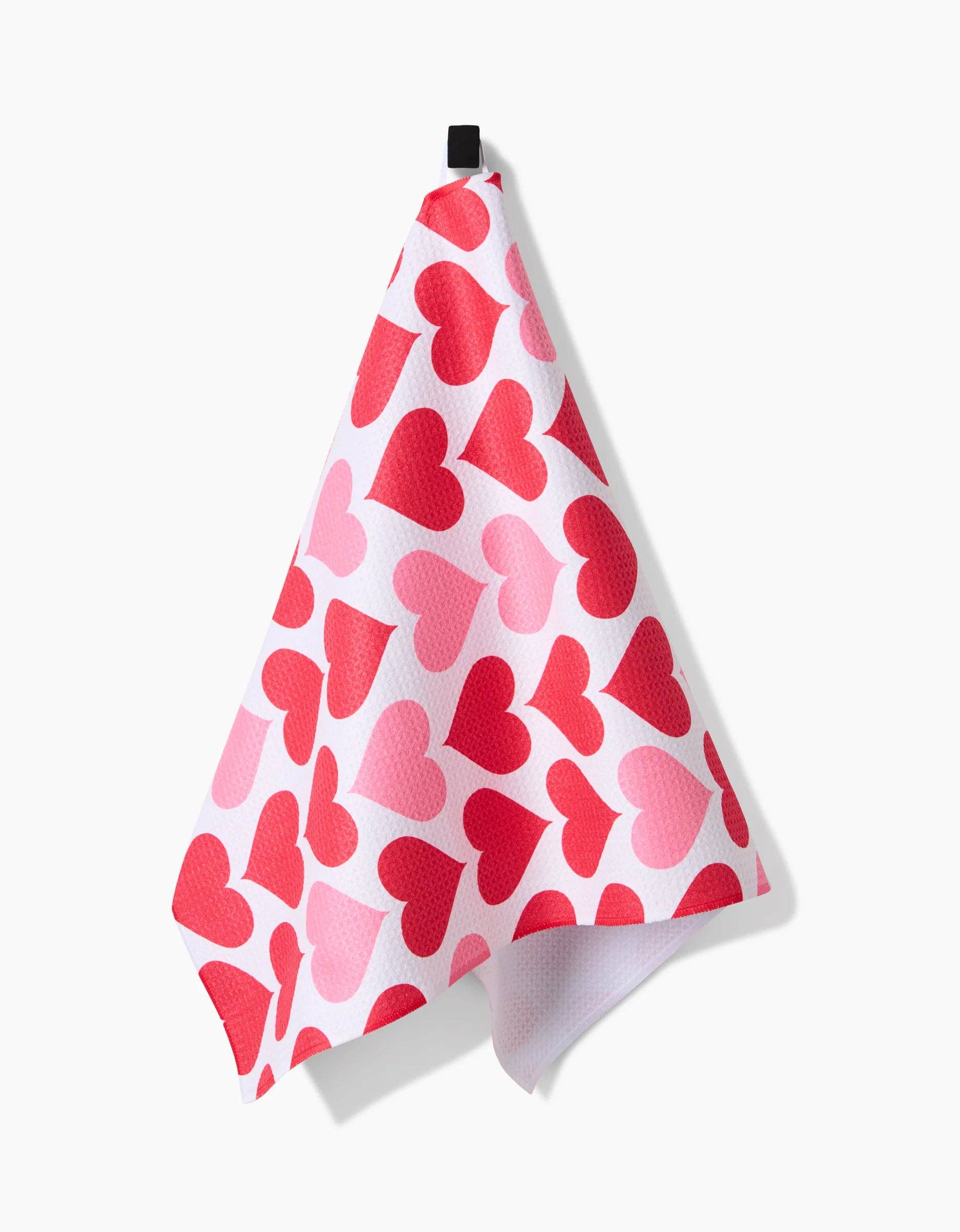 Blushing Hearts Tea Towel