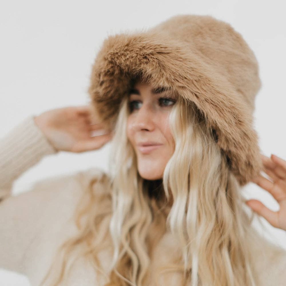 Faux Fur Flora Bucket Hat