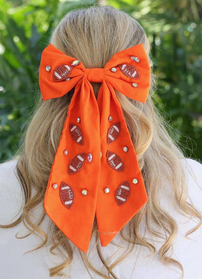 Hutson Beaded Football Bow