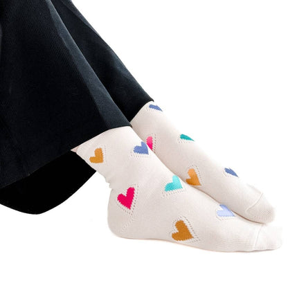 Forever and Always Valentines Heart Mid-Calf Socks