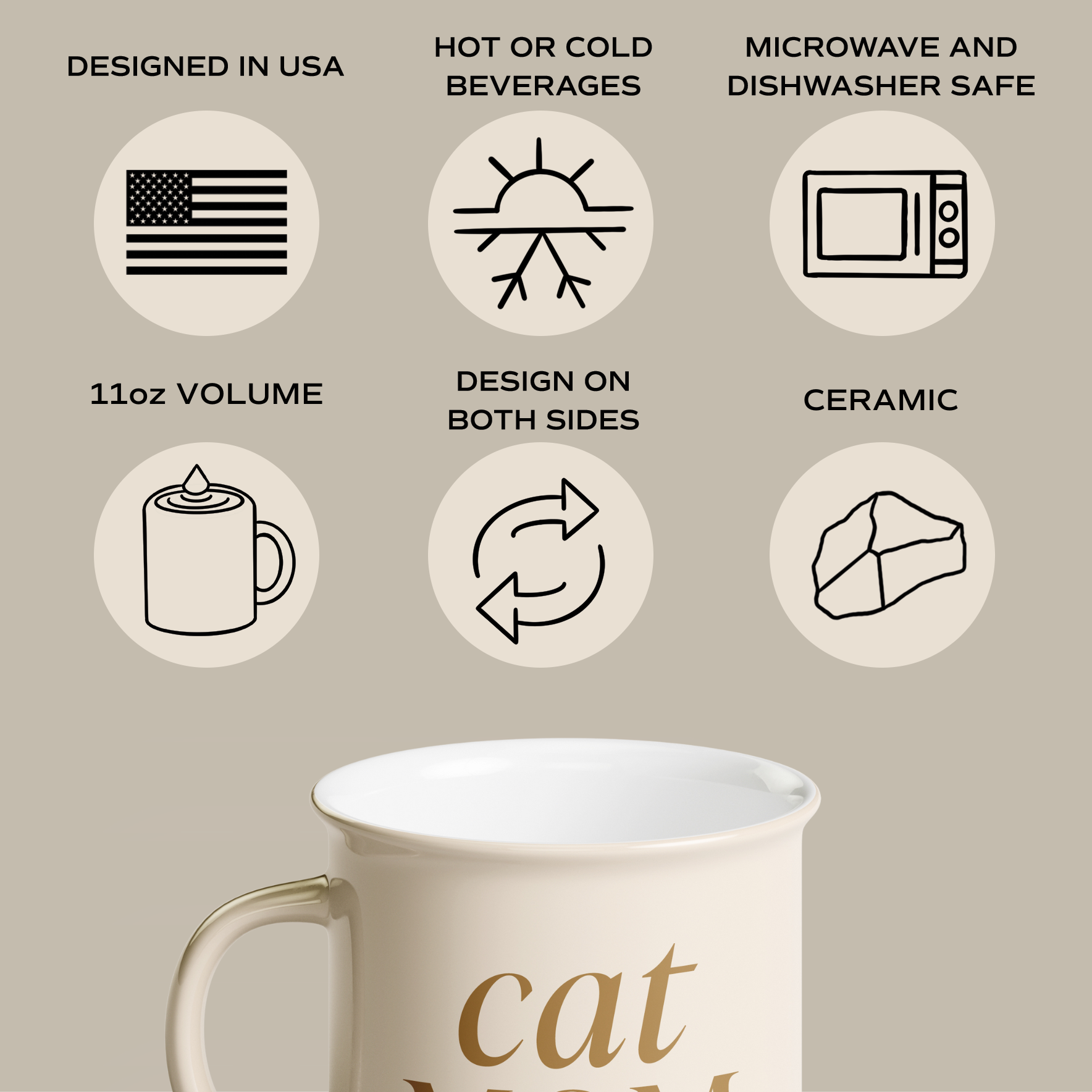 Cat Mom 11 oz Campfire Coffee Mug