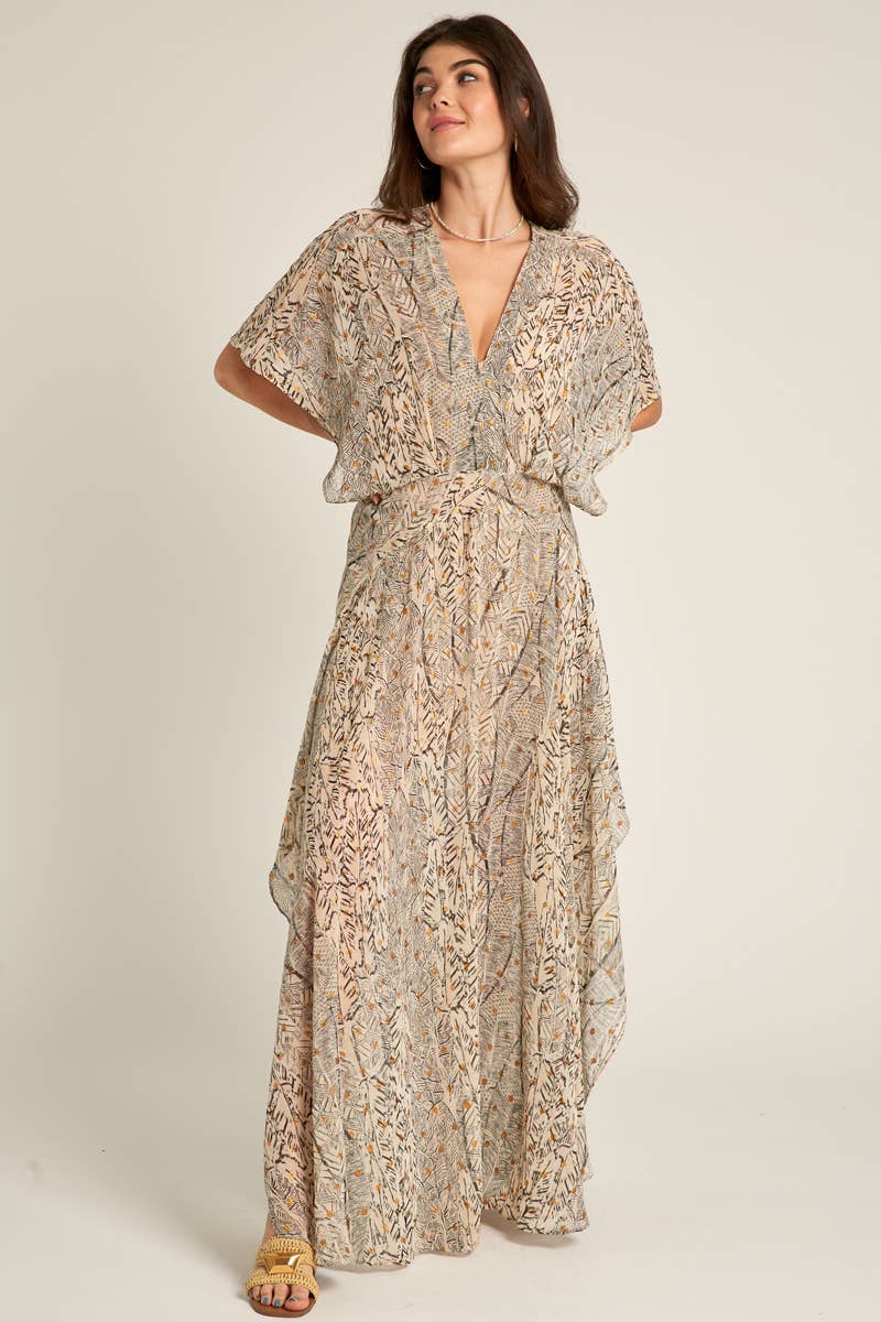 Printed Gauze Maxi Dress