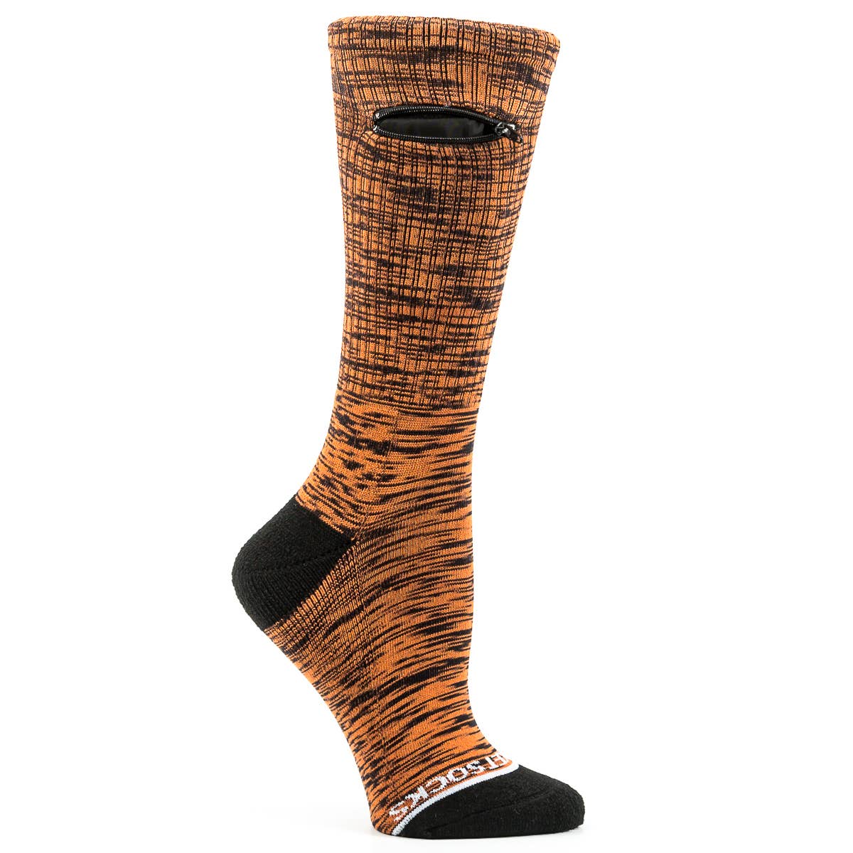 Orange - Black, Sport Crew Pocket Socks®