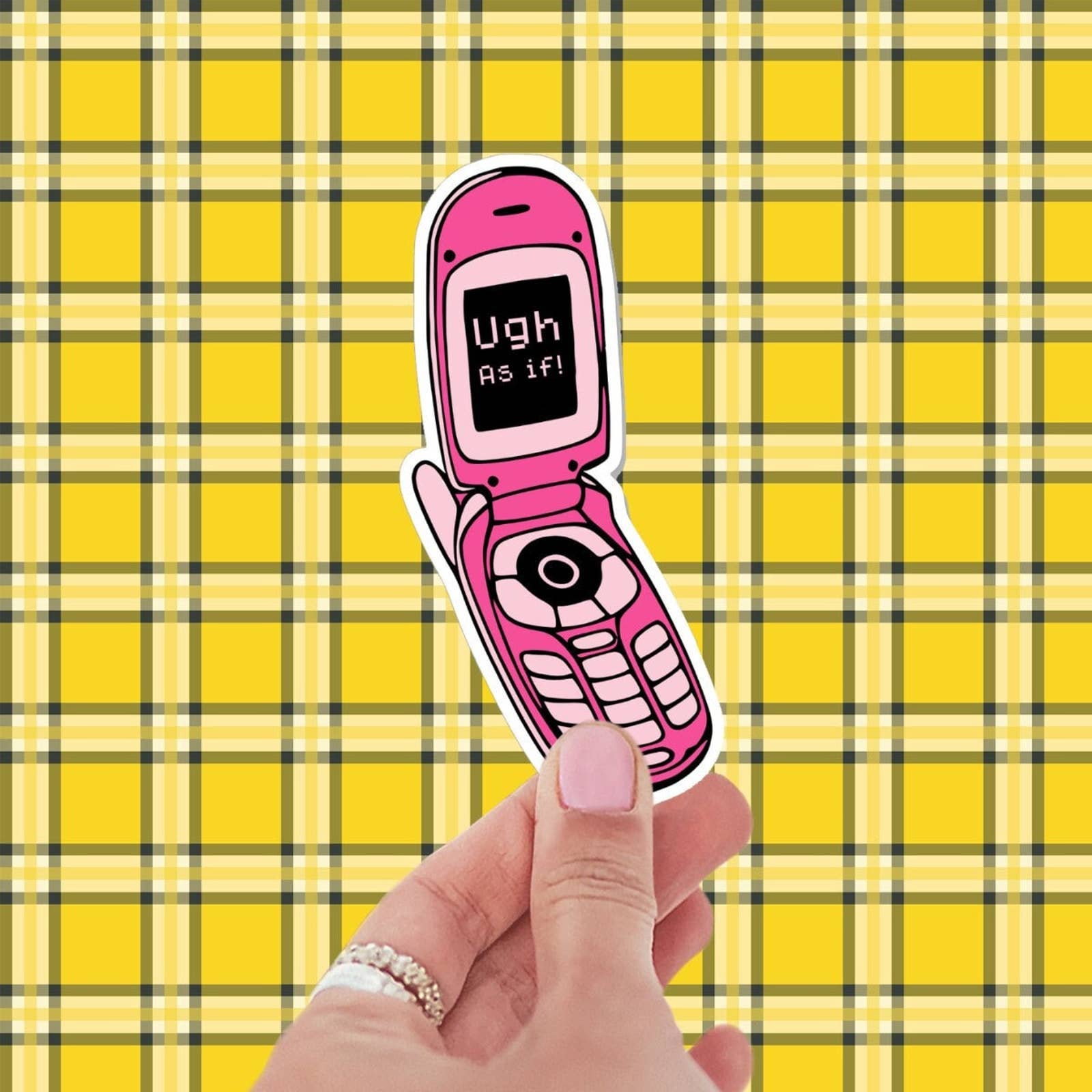 Ugh As If! Flip Phone sticker, funny stickers