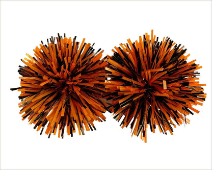 Orange and Black Party Pom Stud