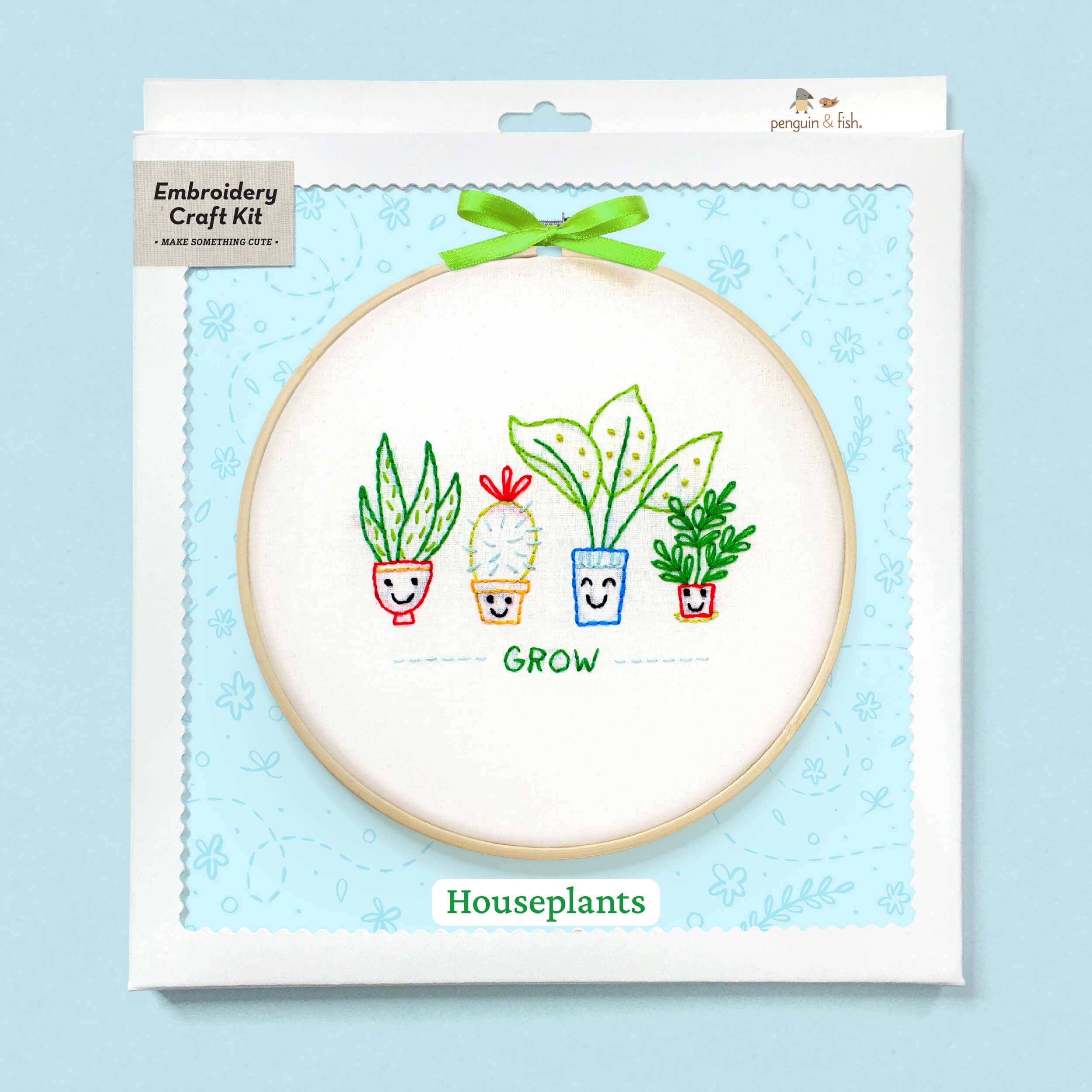 Houseplants 8" embroidery kit