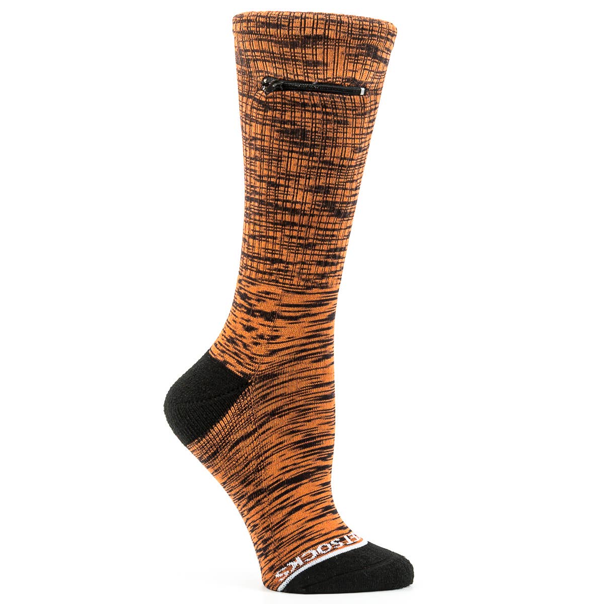 Orange - Black, Sport Crew Pocket Socks®