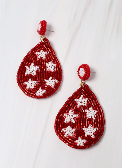 Clinton Star Beaded Earring CRIMSON