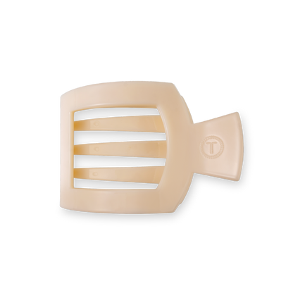 Almond Beige Small Flat Square Clip