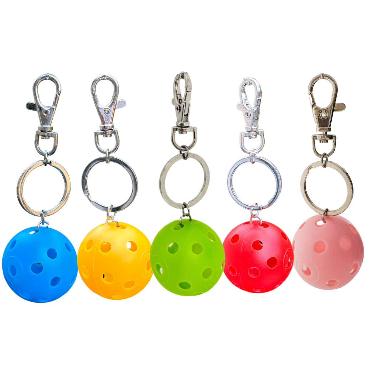 Pickleball Ball Zipper Pull Keychain