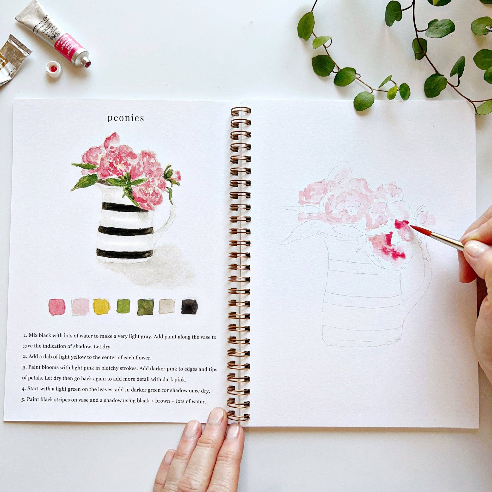 Bouquets watercolor workbook