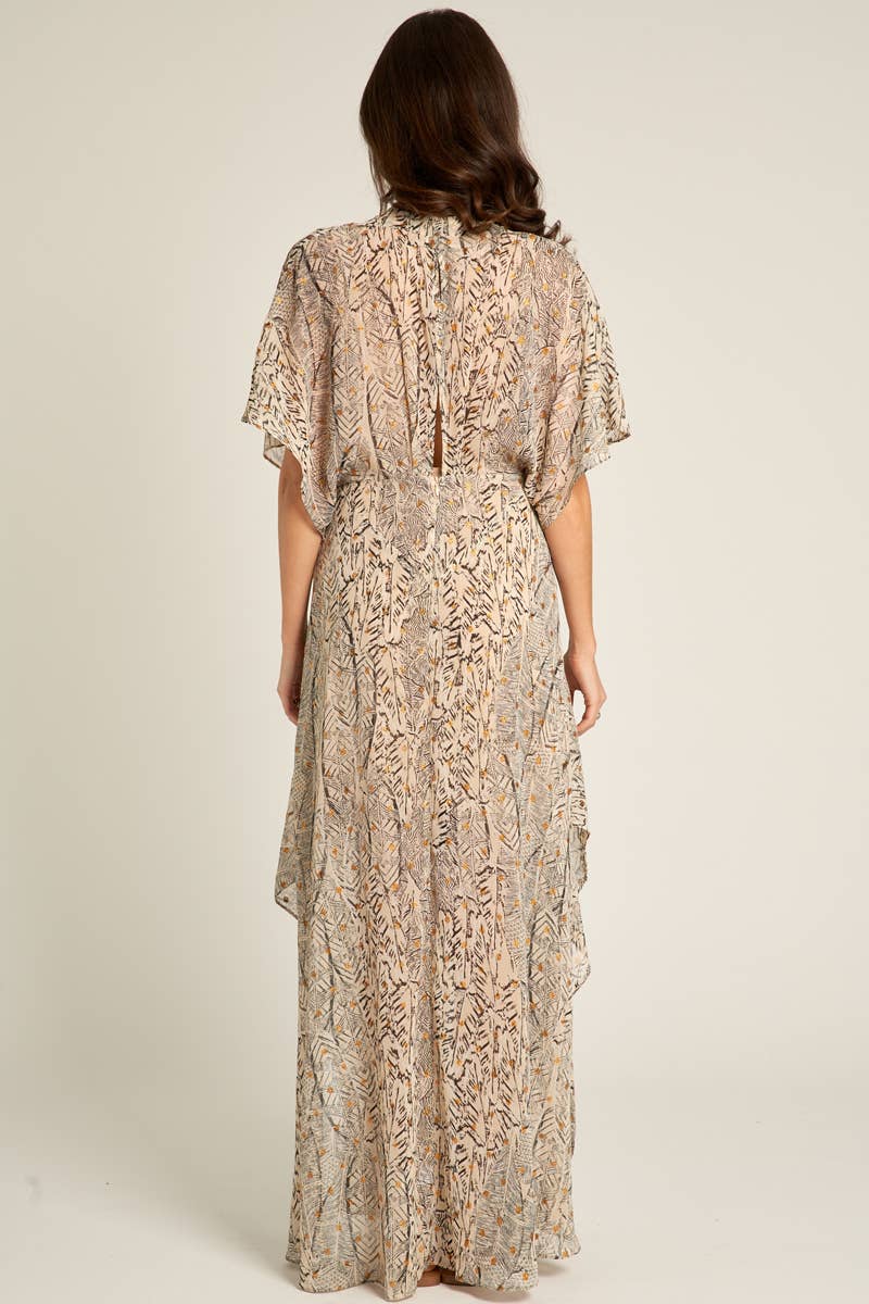 Printed Gauze Maxi Dress