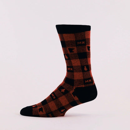 Minnesota Buffalo Plaid Sock