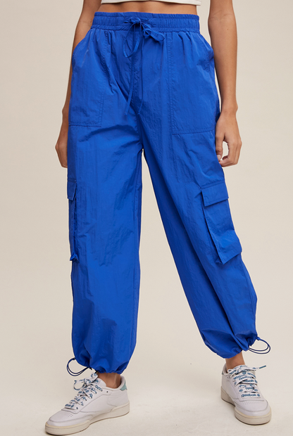 High Waist Parachute Cargo Pants