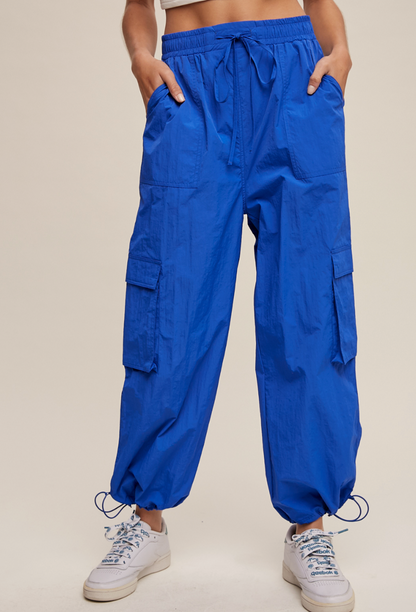 High Waist Parachute Cargo Pants