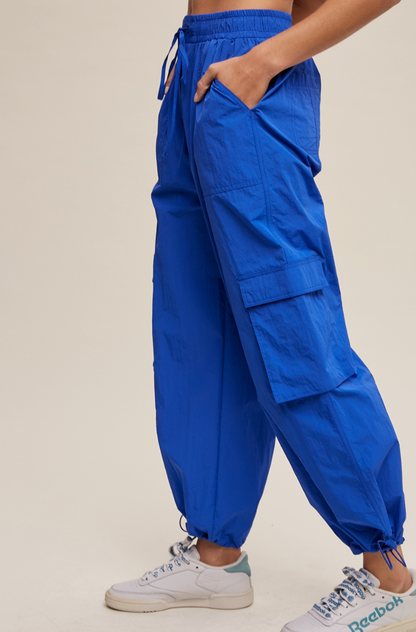 High Waist Parachute Cargo Pants