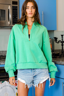 Half Zip-Up Scuba Sweatshirt