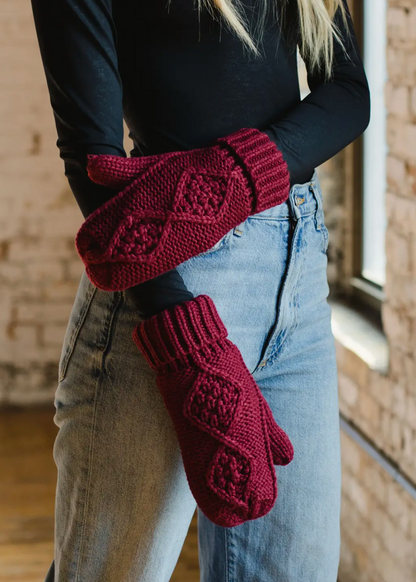 Crimson Cable Kint Mittens