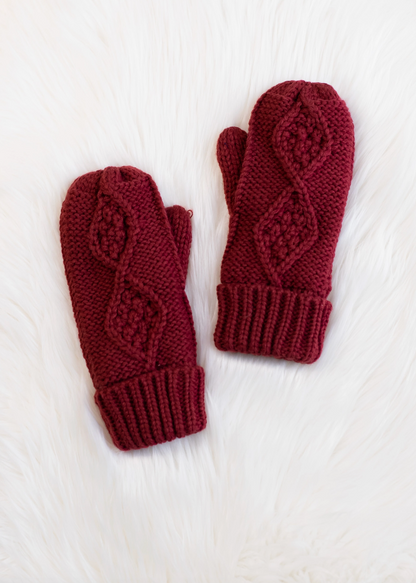 Crimson Cable Kint Mittens