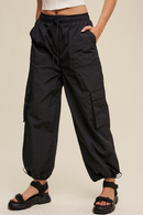 High Waist Parachute Cargo Pants