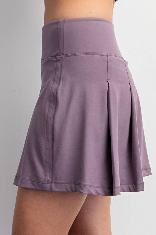 Butter Soft Back Pleat Skort Frosted Mulberry S-L