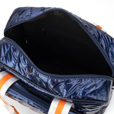 Puffer Pickle Ball Tote Navy with Orange Stripe