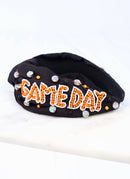 Game Day Embellished Headband BLACK ORANGE