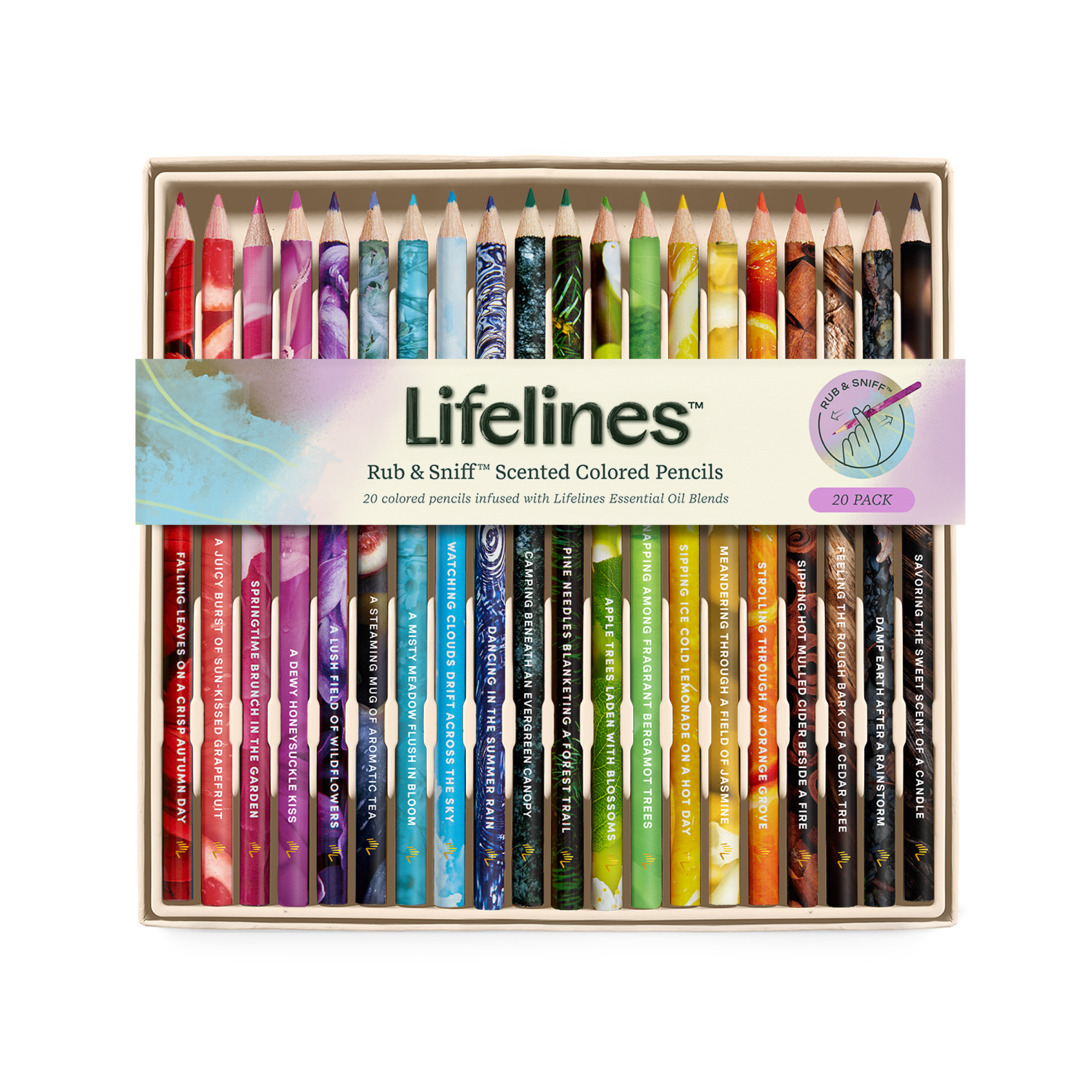 Lifelines Rub & Sniff™ Scented Colored Pencils - 20-pack