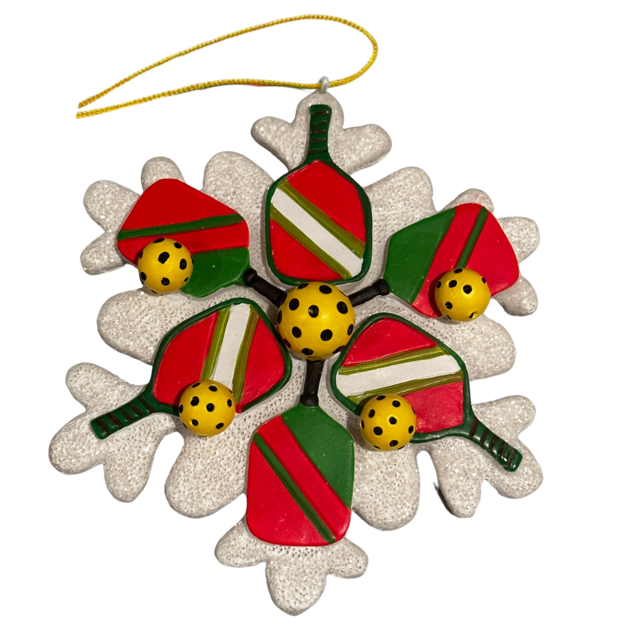 Pickleball Snowflake Christmas Ornament