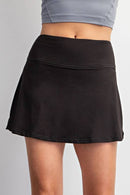 HIGH WAIST BUTTER SOFT SKORT Black: S-L