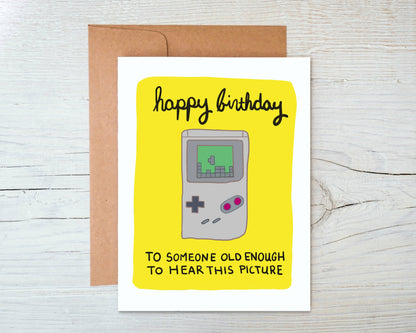 Retro Gameboy Tetris Birthday Card