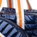 Puffer Pickle Ball Tote Navy with Orange Stripe
