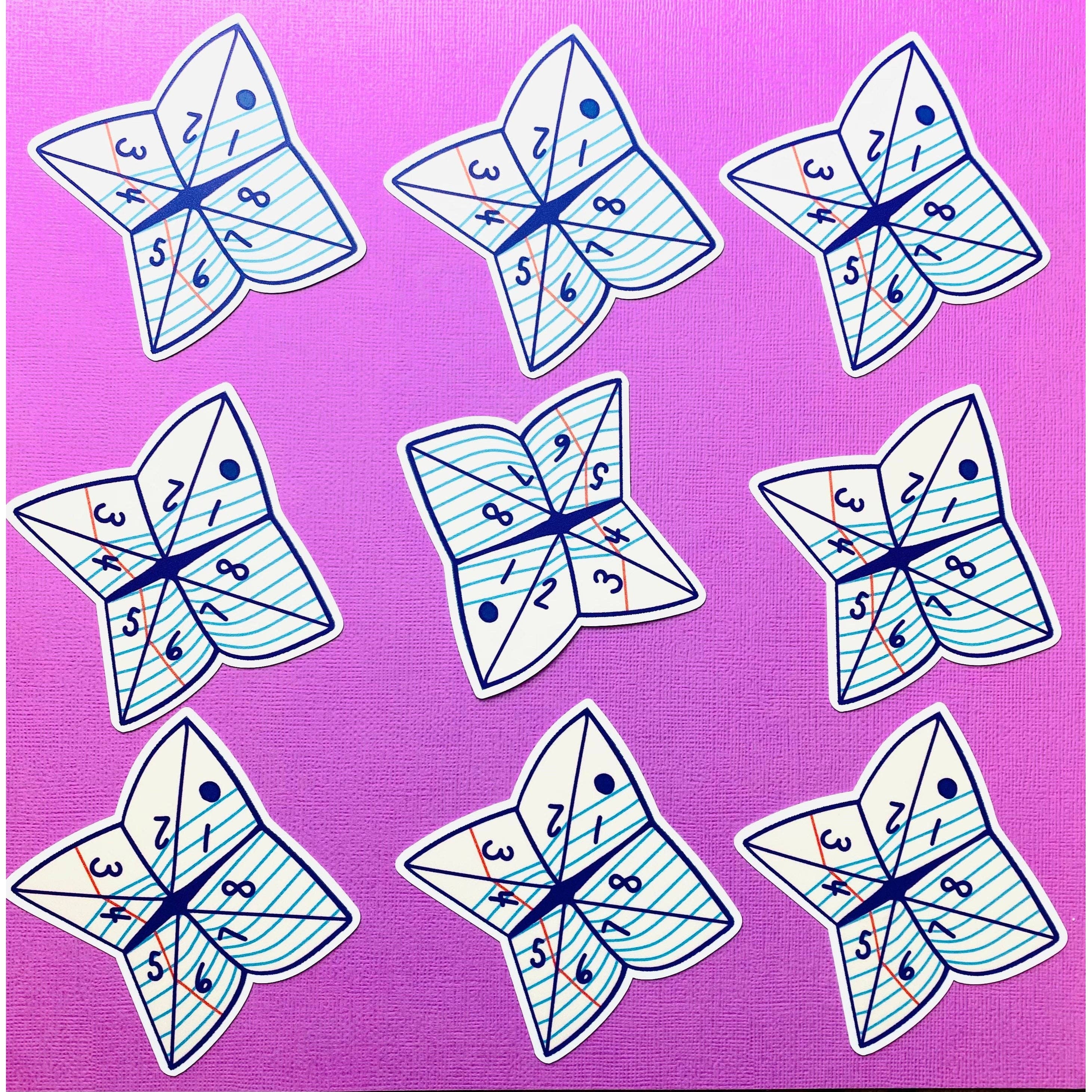 90s Paper Fortune Teller Sticker, 90s Sticker