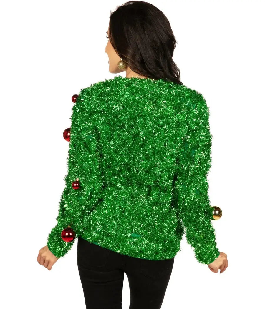 Bristle Babe Women's Ugly Christmas Tree Cardigan Sweater