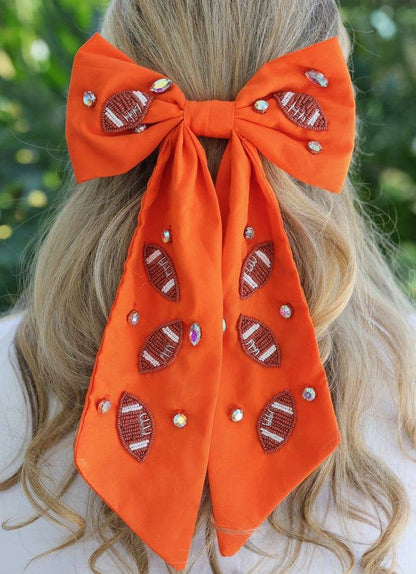 Hutson Beaded Football Bow