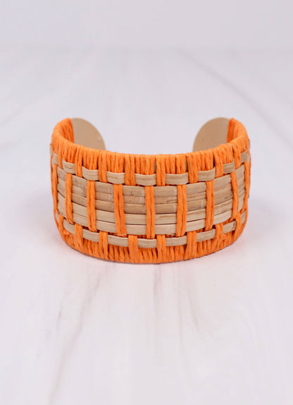 Leander Woven Cuff Bracelet ORANGE