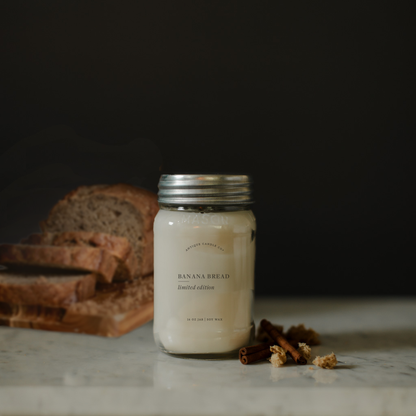 Soy Wax Mason Jar Candle - Banana Bread