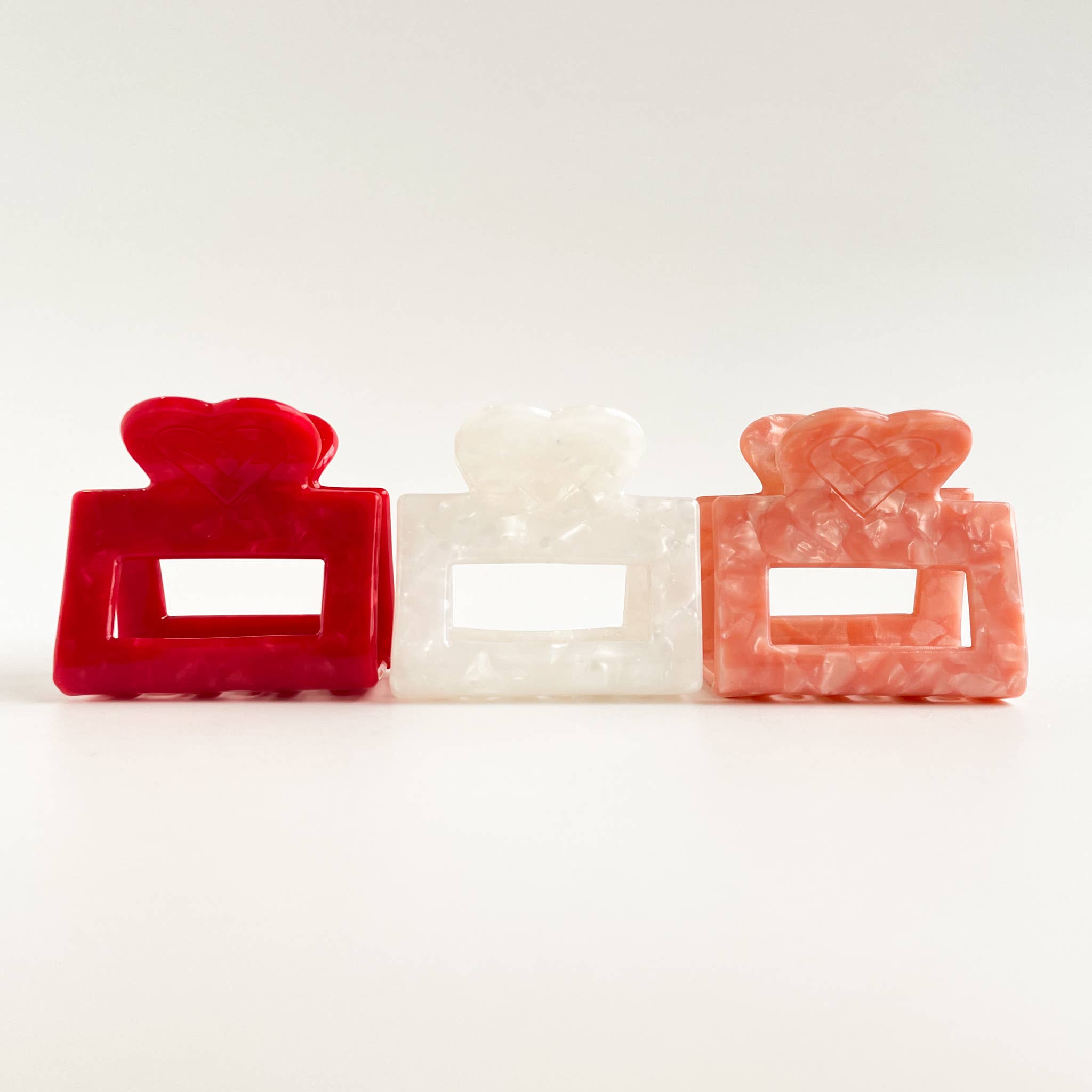 Isabella | Eco-Friendly Heart Shape Marbled Square Claw Clip