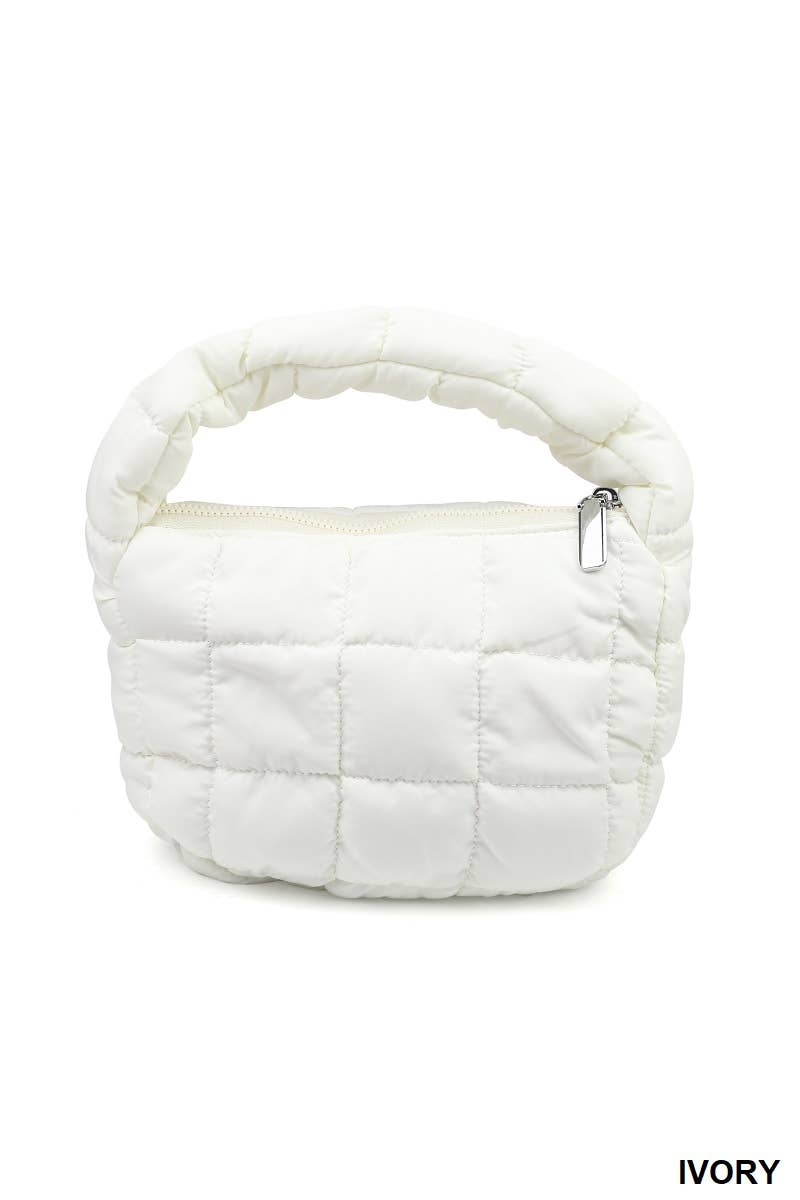 QUILTED MICRO PUFFY HANDBAG - Ivory