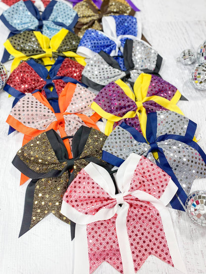 Sequin School Spirit Cheer Bow