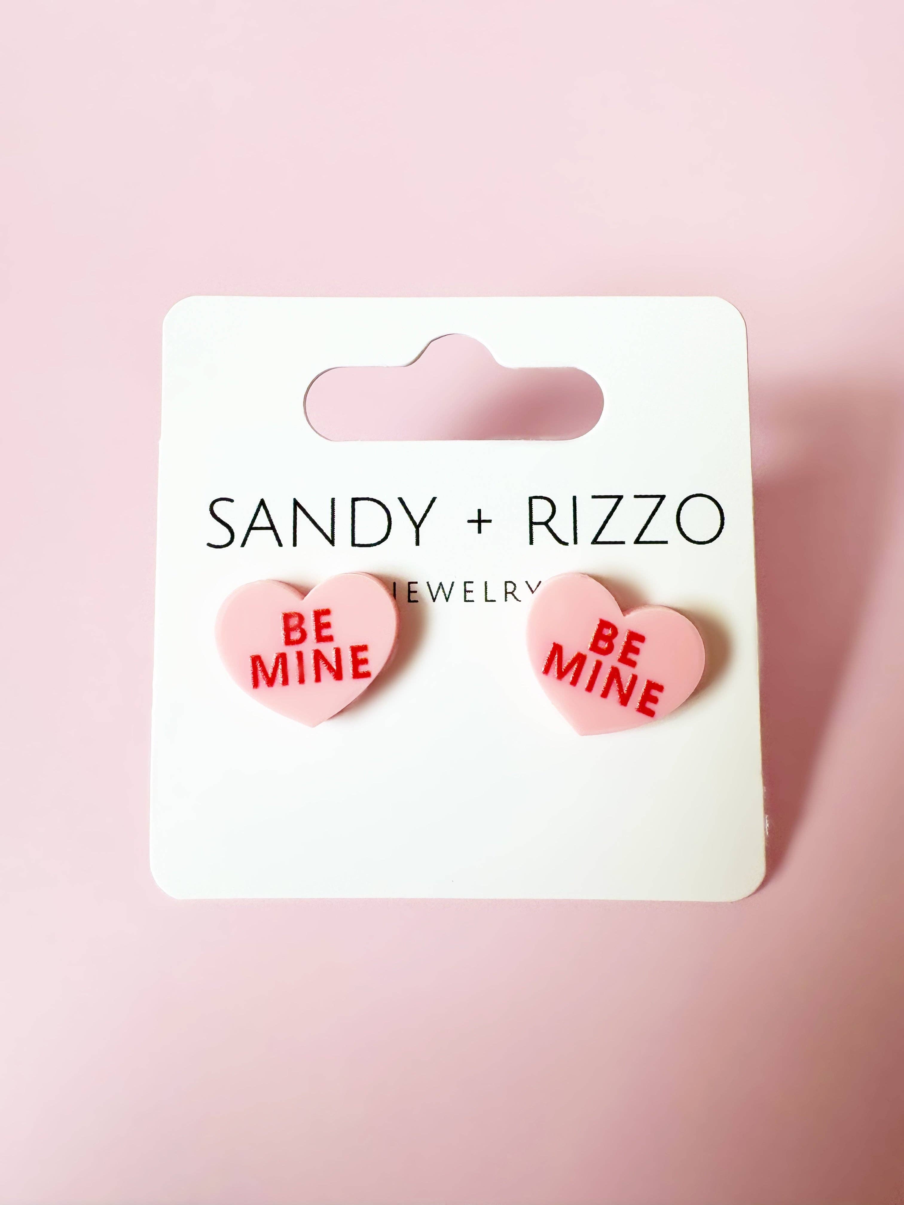 Pink Conversation Heart Stud