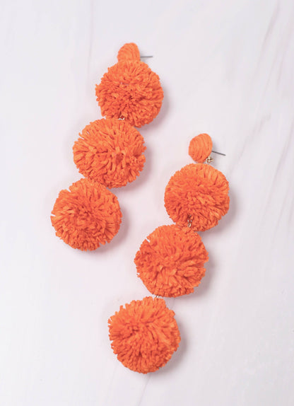 Buford Pom Pom Drop Earring ORANGE